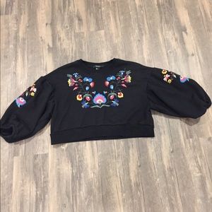 NEW Embroidered Cropped Sweater
